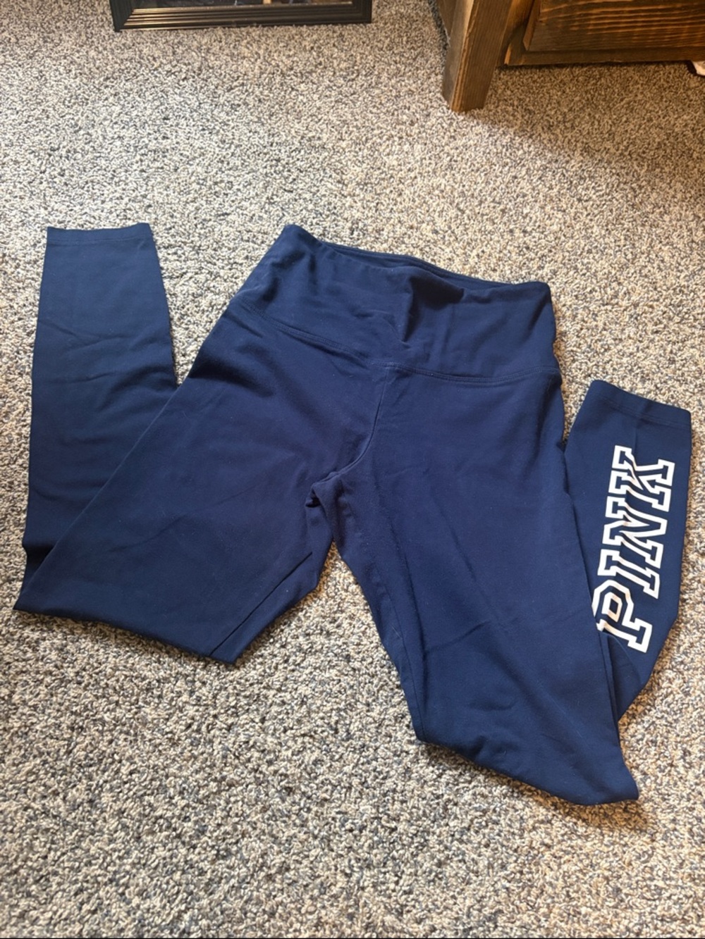 PINK Victoria's Secret Navy High-Rise Leggings with White Logo